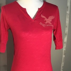 American Eagle red short sleeve T-shirt
